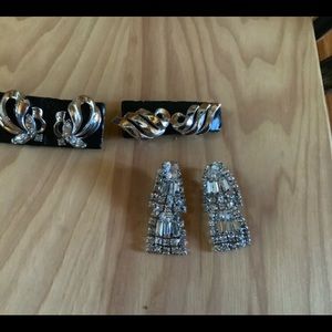 Three pairs of vintage clip earrings